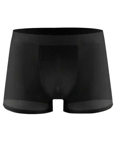 4 قطع سراويل داخلية للرجال بألوان سادة، من الحرير الجليدي القابل للتنفس والمطاطي، شورتات داخلية مريحة، سراويل داخلية كاجوال، مقاسات كبيرة الحجم