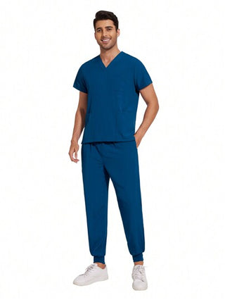 طقم ملابس طبية للرجال متعدد الألوان، لباس علوي بأكمام قصيرة وبنطلون رياضي، بدلة رياضية للرضاعة، زي موحد للأطباء البيطريين للحيوانات الأليفة، طقم ملابس طبية للرجال