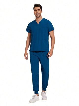 طقم ملابس طبية للرجال متعدد الألوان، لباس علوي بأكمام قصيرة وبنطلون رياضي، بدلة رياضية للرضاعة، زي موحد للأطباء البيطريين للحيوانات الأليفة، طقم ملابس طبية للرجال