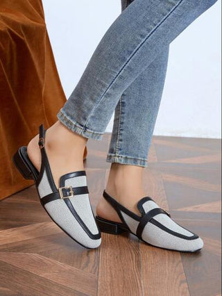 أثاث مكتبي صنادل حريمي بأصبع مغلق، كعب منخفض لوني مُولْ، أحذية كانفاس للربيع/الصيف برتقالي