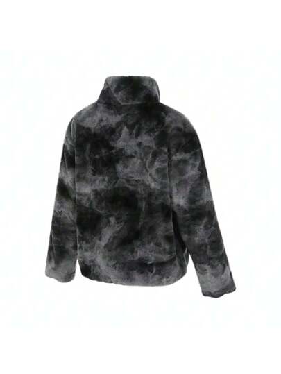 2024 معطف ألحريري النسائي AS W NSW JKT FAUX FUR AOP GCEL ، معطف خارجي بفرو اصطناعي HQ4871-010