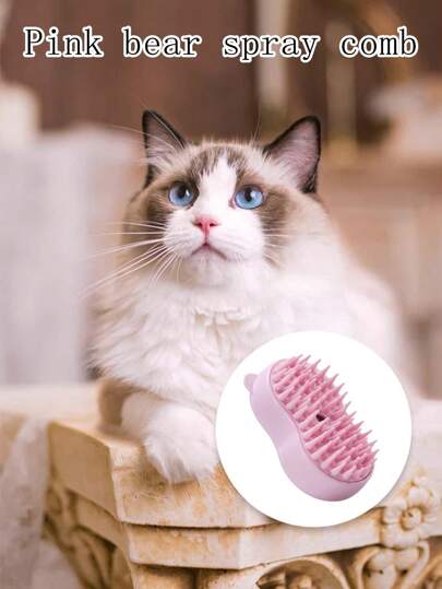 مشط تنظيف ذاتي متعدد الأغراض 3 في 1، فرشاة تنظيف حيوانات أليفة للقطط، مشط كهربائي بفرشاة بخار للقطط قابل للشحن عبر USB، مشط الشعر العالق، فرشاة رعاية الحيوانات الأليفة للكي والتدليك والتخلص من الشعر المتشابك والمتساقط