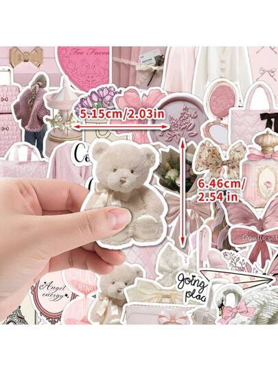 50 قطعة ملصقات فتاة ملصقات جمالية لورق التزيين، اليوميات، اللابتوب، المصدم، لوح التزلج، زجاجة المياه، الكمبيوتر، الهاتف، الرسوم المتحركة، خوذة الحماية، ملصقات السيارة والديكورات