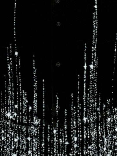 Manfinity ModaGents قميص كاجوال كم طويل بأزرار أمامية ذو طباعة بسيطة، مناسب للاستخدام اليومي للرجال