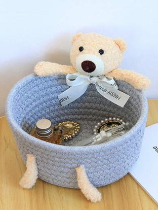 1 قطعة/2 قطعة سلال تخزين مُنسوجة، سلة منظم ديكور طاولة أنيقة للألعاب والمستحضرات التجميلية وغرفة النوم والحمام، للعودة إلى المدرسة