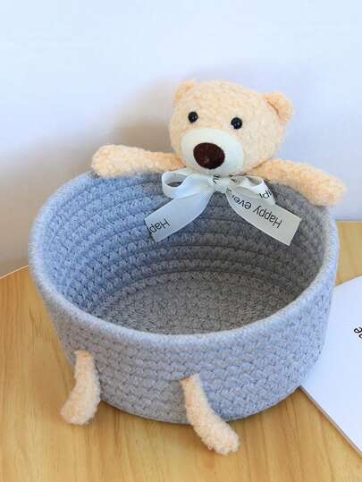 1 قطعة/2 قطعة سلال تخزين مُنسوجة، سلة منظم ديكور طاولة أنيقة للألعاب والمستحضرات التجميلية وغرفة النوم والحمام، للعودة إلى المدرسة