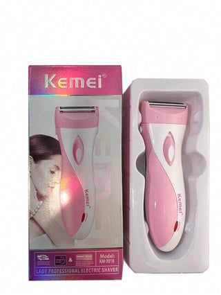 Kemei آلة إزالة الشعر الكهربائية للنساء بدون ألم KM-3018، جهاز إزالة الصوف من الجسم، إزالة الشعر من تحت الذراع والساق والمناطق الحساسة، إزالة شعر البكينى، قابل للشحن بالمنفذ USB، ماكينة إزالة الشعر بدون ألم للاستخدام على الجسم