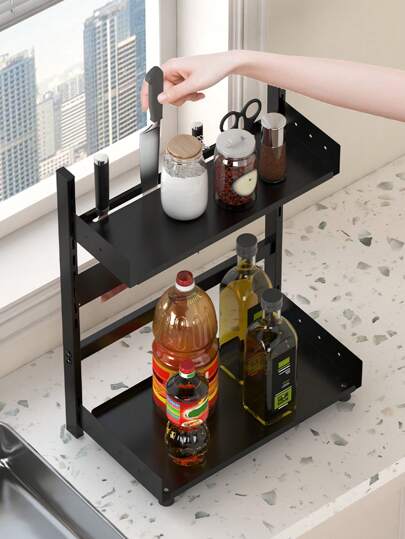 رف توابل متعدد الأغراض لسطح المطبخ، حامل السكين، رف منظم للمطبخ، مناسب للمنزل والمطبخ وغرفة الطعام قطعة واحدة