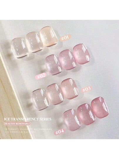 لاك أظافر من ميس كومي 15مل, 4 ألوان شفاف ثلجي للأظافر، موضة جديدة لعام 2025 , غراء أظافر جيلي شفاف ثلجي للأظافر، متعدد الاستخدامات لصالون الأظافر DIY، ألوان: حيادية ثلجية شفافة الرغبة في إظهار اللون الأبيض الشفاف