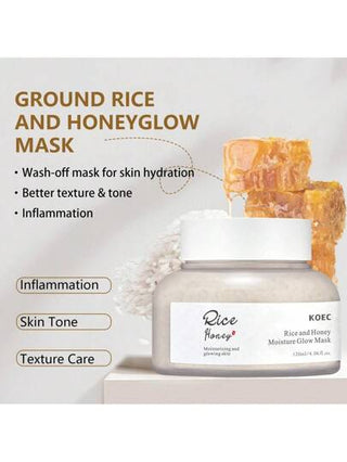 KOEC قناع الأرز والعسل المنشط لكل أنواع البشرة، رعاية المسام والشحوم، قناع وجه طيني من الأرز أحد العناية الكوريّة للبشرة