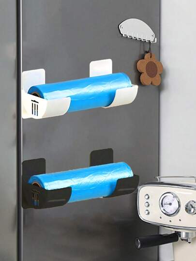 4 قطع حامل تخزين أكياس القمامة دون ثقوب قابل للتعديل كرف تخزين المطبخ، مناسب لتخزين أكياس القمامة وأغطية الطعام والمظلات ودرف الطباخ والرف المزود بأغطية طرية ورف المطبخ ورف بالحوض ومنظم خزانة المطبخ، تخزين واجهة المطبخ والأدوات الصغيرة، حاويات تخزين...