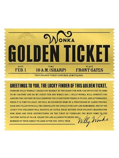 قسيمة ذهبية من شوكولاتة مصنع الشوكولاتة لتشارلي ، بطاقة بلاستيكية مطلية بالرقائق، تذكرة محظوظة ، قطعة دعائم كوسبلاي، علامة كتاب، بطاقة حفلة، مرح، مفاجأة، ملحقات أنمي، هدية مثالية للأصدقاء، مناسبة للرجال والنساء - أوراق نقدية مزيفة