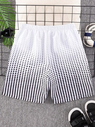 مايوه أولادي سراويل السباحة المزينة للمراهقين الذكور بنقاط وتأثير آمبير، رياضية وعملية ومريحة، مناسبة للشاطئ والسفر والرياضة والعطلات والسباحة