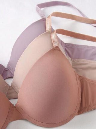 Shein Underwear&Sleepwear Basics 5 قطعة/عبوة حمالات صدر للنساء بألوان سادة مريحة بأسلاك