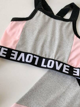 مجموعة من ملابس علوية خزان وباطلون لأطفال الرضع والصغار بنات، 2 قطعة، كورسيه خلفي ورياضي بتصميم رقعي ملون مرن من النسيج المحبوك للفتيات حتى عمر 3 سنوات