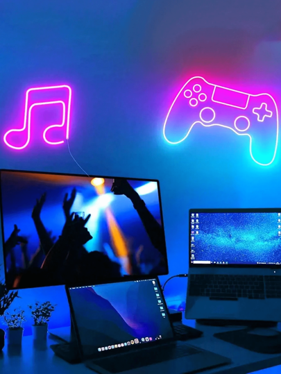 1 قطعة شريط إضاءة نيون بلوتوث كبير بتحكم ذكي عبر التطبيق ، شريط إضاءة LED خلفي للتلفزيون ، إضاءة نيون RGB مقاومة للماء لخلفية عرض التلفزيون ، ديكور المنزل والحفلات والأعياد ، غرفة المعيشة والنوم وغرفة الألعاب المنزلية