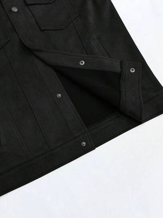 Manfinity Dauomo جاكيت قصير من الغزل الفاخر بطراز أمريكي كاجوال رجالي، يتميز بمرونة المواسم الانتقالية الخريف والشتاء