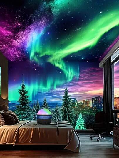 مصباح مكتب بتصميم فضائي يعمل ب- USB بريموت كنترول - لمبة إضاءة بلاستيكية ذات ألوان متغيرة بتأثيرات موجات مائية للإضاءة الديكورية لغرف النوم والأعياد