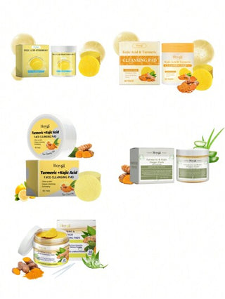1 صندوق يحتوي 40 قطعة/مجموعة من وسائد تنظيف الوجه بحمض الجليسرولي والكركم، تنظيف الوجه اليومي الناعم، مرطب،مشرق ،مناسب للرجال والنساء، لاستخدامه بالمنزل والسفر