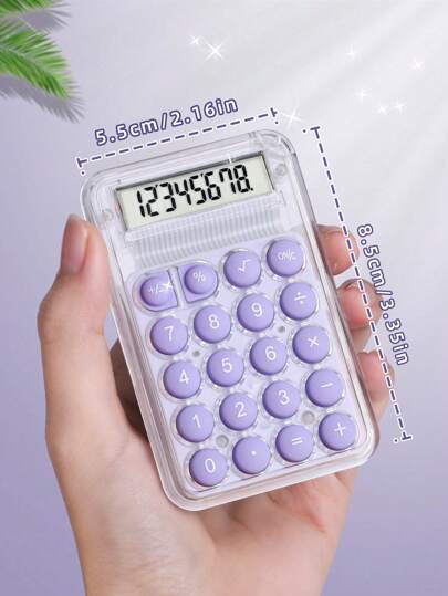 أدوات مكتبية ومدرسية آلة حاسبة محمولة صغيرة وشفافة، 8 أرقام بتصميم جميل للطلاب، لها قيمة جمالية عالية لحسابات المحاسبة والحسابات العلمية في الهواء الطلق، لوازم المكتب الرائعة والفاتنة للفتيات