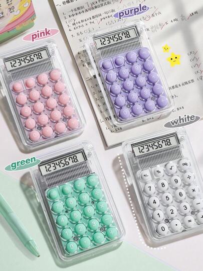 أدوات مكتبية ومدرسية آلة حاسبة محمولة صغيرة وشفافة، 8 أرقام بتصميم جميل للطلاب، لها قيمة جمالية عالية لحسابات المحاسبة والحسابات العلمية في الهواء الطلق، لوازم المكتب الرائعة والفاتنة للفتيات
