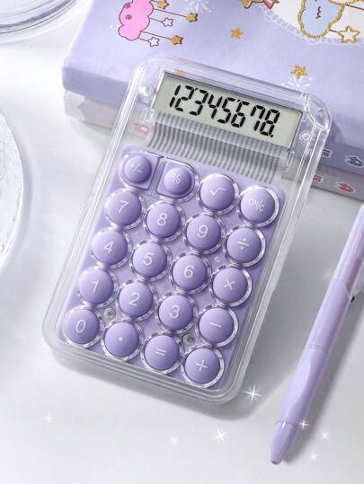 أدوات مكتبية ومدرسية آلة حاسبة محمولة صغيرة وشفافة، 8 أرقام بتصميم جميل للطلاب، لها قيمة جمالية عالية لحسابات المحاسبة والحسابات العلمية في الهواء الطلق، لوازم المكتب الرائعة والفاتنة للفتيات