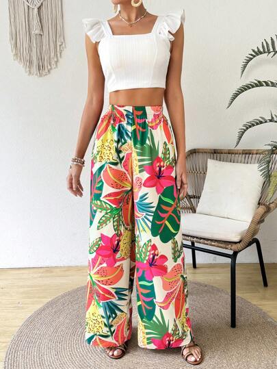 SHEIN VCAY بنطلون كاجوال يومي بسيط وعصري للسيدات