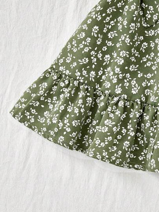 فساتين بيبي فستان بناتي صيفي قصير الأكمام مزخرف بزهور صغيرة 1 قطعة (مطابق للأم، 2 قطع تباع بشكل منفصل)