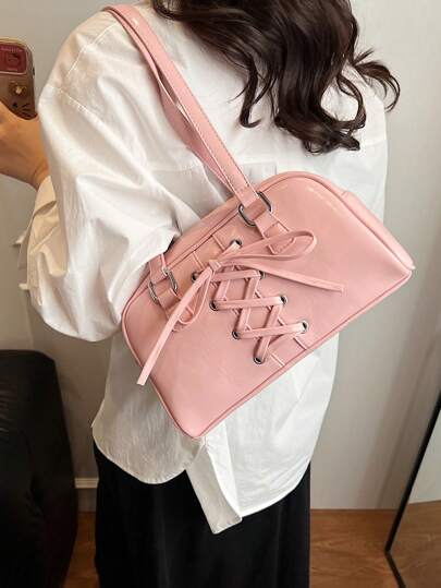 حقيبة يد نسائية عالية الجودة ذات تصميم عقدة الفيونكة، حقيبة كتف وإبط قابلة للاستخدام متعددة الأغراض