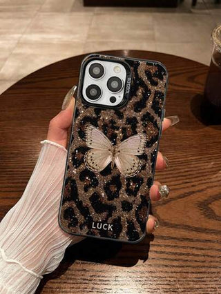 حافظة هاتف ملونة ذات تصميم نمر وفراشة مرسومة، متوافقة مع هواتف iPhone 15، 16، 16 برو ماكس، 14 برو ماكس، 13، 11، 12، XR سلسلة الكرتون، A13 4G، A14، A04، A34