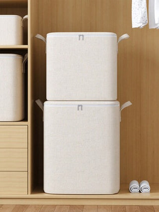 1 حقيبة تخزين قابلة للطي من القماش لتخزين الملابس، خزانة الملابس، غرفة النوم، البطاطين، الملابس الموسمية، حقيبة تخزين بيضاء بسيطة مناسبة لغرفة النوم وغرفة المعيشة، للعودة إلى المدرسة