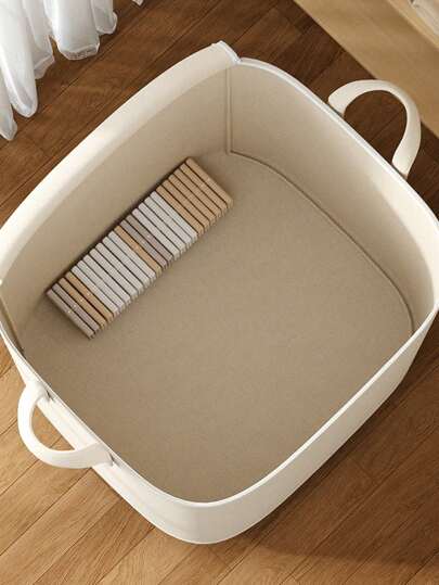 1 حقيبة تخزين قابلة للطي من القماش لتخزين الملابس، خزانة الملابس، غرفة النوم، البطاطين، الملابس الموسمية، حقيبة تخزين بيضاء بسيطة مناسبة لغرفة النوم وغرفة المعيشة، للعودة إلى المدرسة