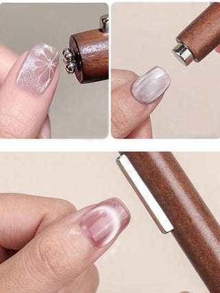 1 قطعة عجلة مغناطيسية لأظافر القطط الجلدية متعددة الوظائف 3 في 1 ، أدوات فن أظافر الجل البولندي مع عيدان مغناطيسية للاستخدام المنزلي وصالون المناكير DIY