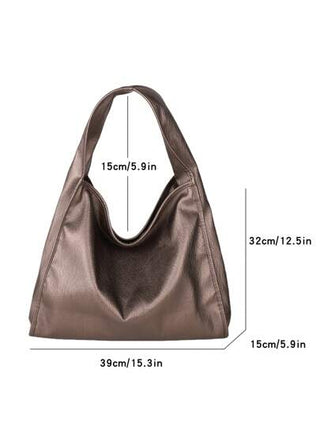 حقيبة كتف كاجوال ذات سعة كبيرة من الجلد الناعم للنساء بطراز كلاسيكي رجعي