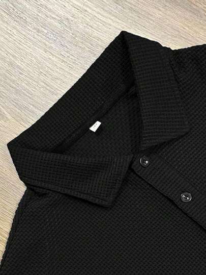 Lonblece 3 قطع قميص بولو كاجوال قصير الأكمام للرجال، مصنوع من خامة الشير ساكر المنفوخ من البامبو، ملابس راحة راقية ومريحة للجولف