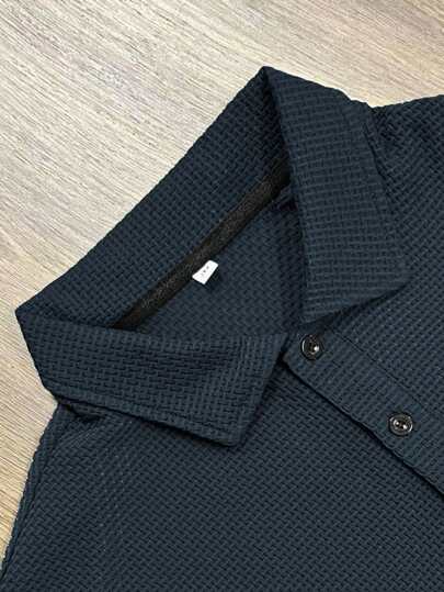 Lonblece 3 قطع قميص بولو كاجوال قصير الأكمام للرجال، مصنوع من خامة الشير ساكر المنفوخ من البامبو، ملابس راحة راقية ومريحة للجولف