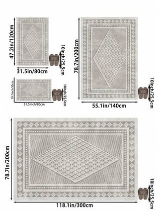قطعة من السجاد الرمادي الأبيض، مقاوم للماء ومانع للانزلاق وللبقع، مناسب لتزيين الغرف، للصالون والمطبخ والحمام وغرفة النوم ، بساط الباب والسجاد المنطقة وسجاد الخارج، مصنوع من ألياف البوليستر، سهل التنظيف والغسيل في الغسالة، مناسب لكافة المواسم والمناسبات