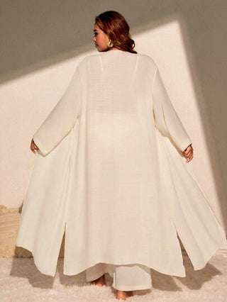 SHEIN Slayr CURVE طقم غطاء أساسي كاجوال طويل مقاسات كبيرة، للصيف وأيام الشاطئ 2 قطعة