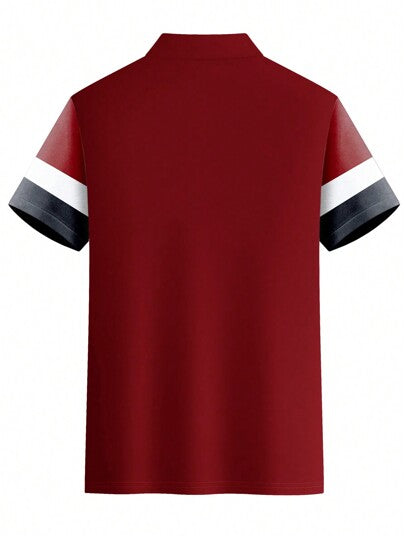 قميص بولو قصير الأكمام باللون المتعدد للرجال للارتداء اليومي والتنقل ,صيفي