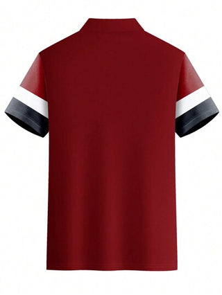 قميص بولو قصير الأكمام باللون المتعدد للرجال للارتداء اليومي والتنقل ,صيفي