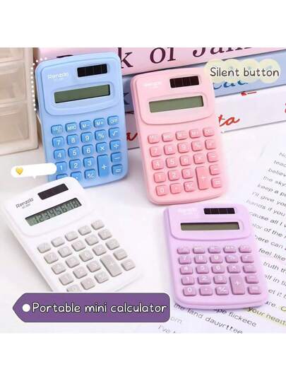 أدوات مكتبية ومدرسية آلة حاسبة محمولة من لون الماكرون، 8 أرقام، مضغوطة وصغيرة الحجم عالية الجودة للطلبة للجمع والطرح والضرب والقسمة، مناسبة للمحاسبة والحسابات العلمية، لوازم مدرسية، العودة للمدرسة