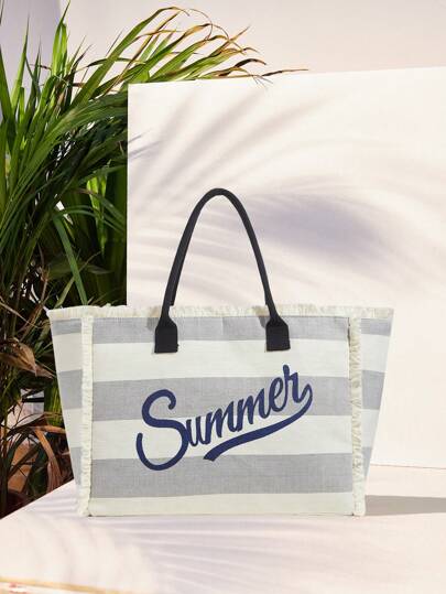 BAE حقيبة كبيرة السعة كاجوال للنساء لفصل الصيف، حقيبة كتف، حقيبة يد