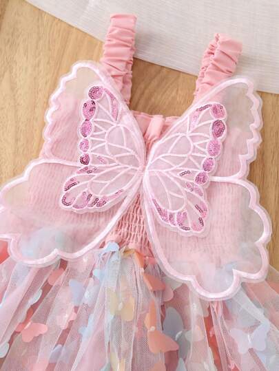 فستان عبارة استرينجر تول مطرز بشكل بنفسجة ملونة أنيق لطفلة، زي مناسب للحزب أو عيد الميلاد أو الشاطئ في الربيع والصيف