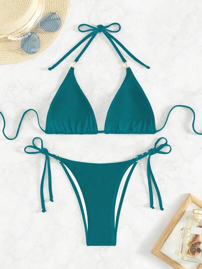 SHEIN Swim بكيني صيفي بسيط وأنيق للاستخدام اليومي