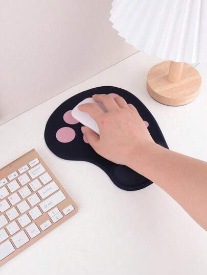وسادة معصم للفأرة ذات شكل كف قطة بلمسة ثلاثية الأبعاد، مقاس 9*7.6 بوصة/22.86*19.3 سم، مع قاعدة مموجة ملساء مريحة لألعاب الكمبيوتر، قاعدة لا انزلاقية، مناسبة كأغراض مكتبية للرجوع إلى المدرسة