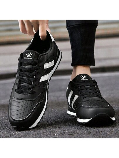أحذية رياضية للرجال غير رسمية سهلة الارتداء, أحذية جمناستك غير انزلاقية وقابلة للتنفس، أحذية رياضية غير رسمية بأعلى منخفض باللون الأسود، أحذية رياضية بسيطة وأنيقة، أحذية مطاطية أحادية اللون بأعلى منخفض