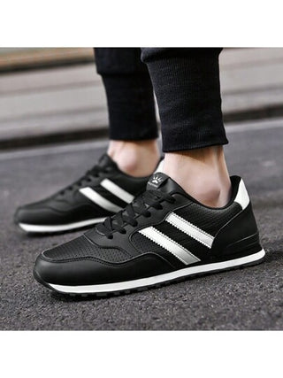 أحذية رياضية للرجال غير رسمية سهلة الارتداء, أحذية جمناستك غير انزلاقية وقابلة للتنفس، أحذية رياضية غير رسمية بأعلى منخفض باللون الأسود، أحذية رياضية بسيطة وأنيقة، أحذية مطاطية أحادية اللون بأعلى منخفض