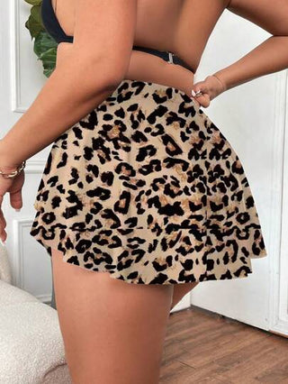 Swim SXY صدرية بيكيني بطبعة نمر وكشكشة غير متماثلة للنساء ذوات الحجم الكبير