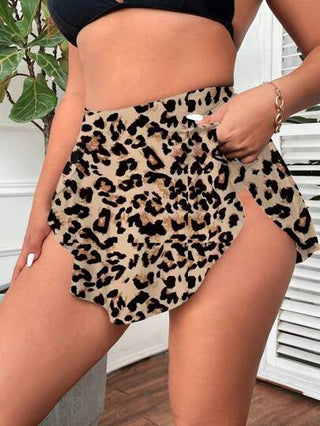 Swim SXY صدرية بيكيني بطبعة نمر وكشكشة غير متماثلة للنساء ذوات الحجم الكبير