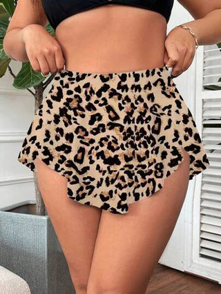 Swim SXY صدرية بيكيني بطبعة نمر وكشكشة غير متماثلة للنساء ذوات الحجم الكبير